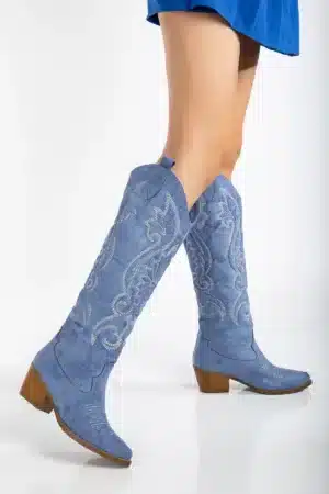 Starlight Embroidery - Çiçek Nakışlı Uzun Kadın Çizme - Görsel 13