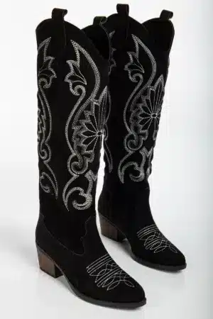 Starlight Embroidery - Çiçek Nakışlı Uzun Kadın Çizme - Görsel 15