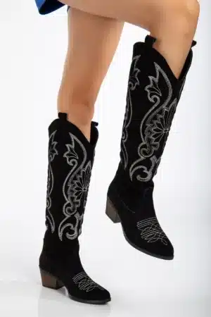 Starlight Embroidery - Çiçek Nakışlı Uzun Kadın Çizme - Görsel 18