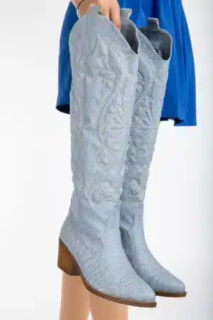 Starlight Embroidery - Çiçek Nakışlı Uzun Kadın Çizme - Görsel 20
