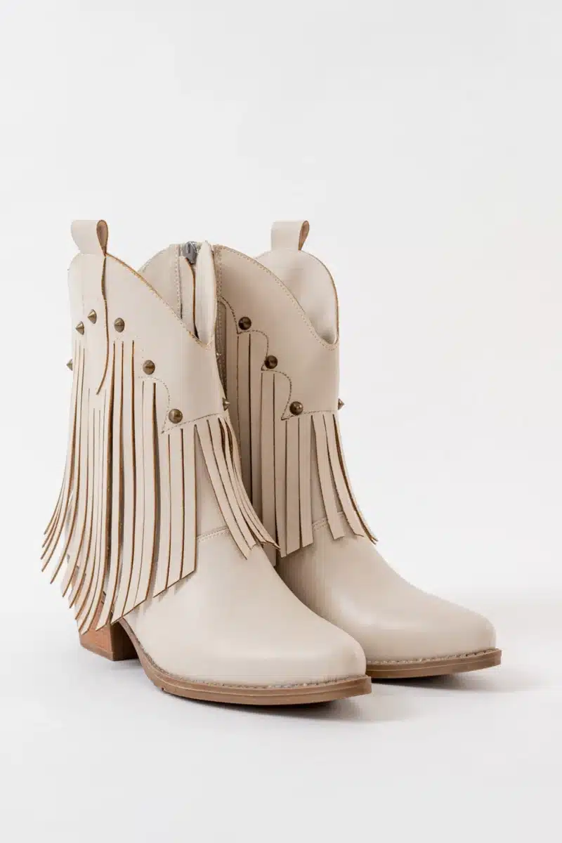 Savannah Fringe - Camel Suni Deri Püsküllü Kadın Bot - Görsel 14