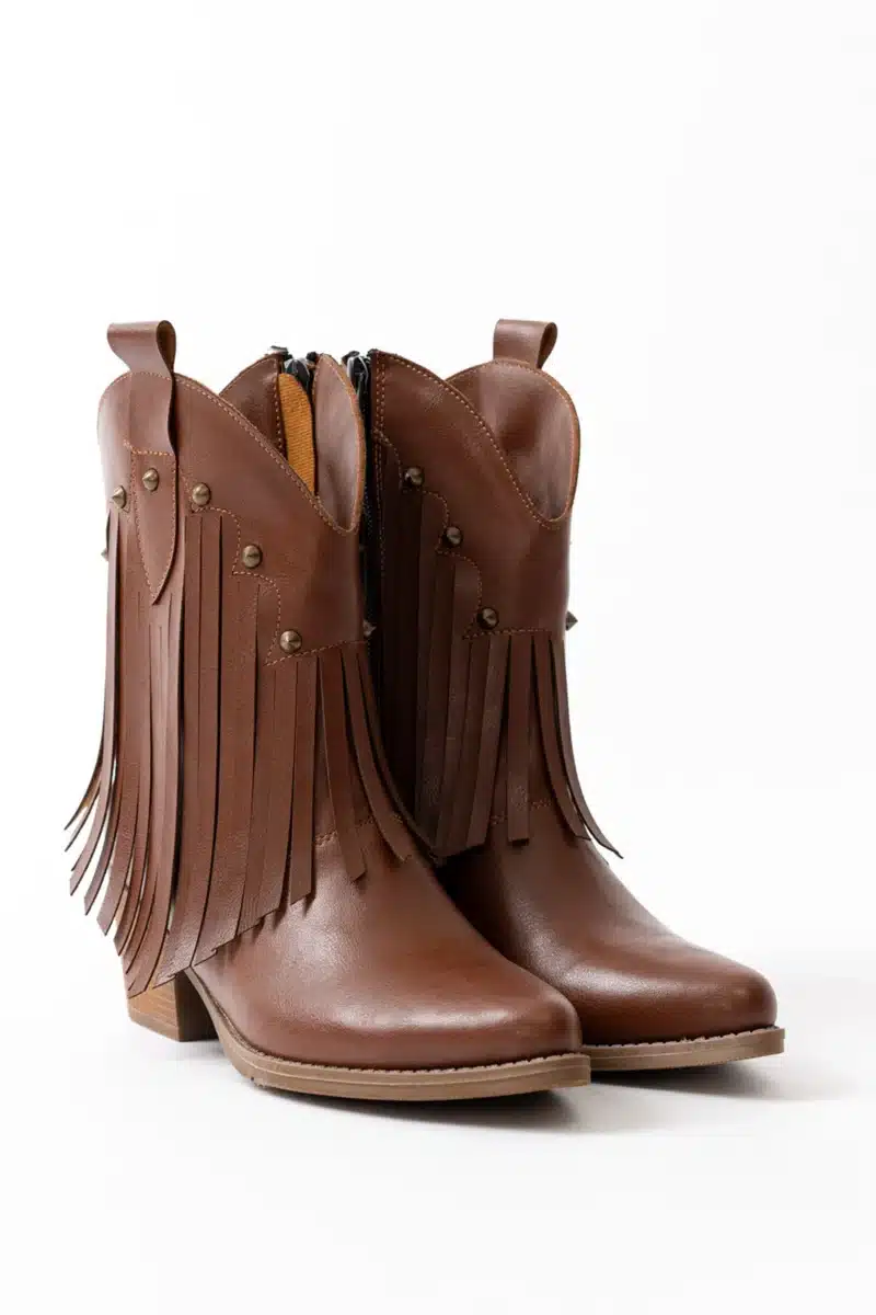 Savannah Fringe - Camel Suni Deri Püsküllü Kadın Bot - Görsel 27