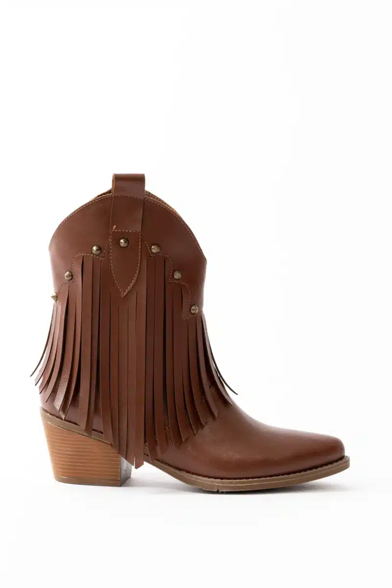 Savannah Fringe - Camel Suni Deri Püsküllü Kadın Bot - Görsel 26