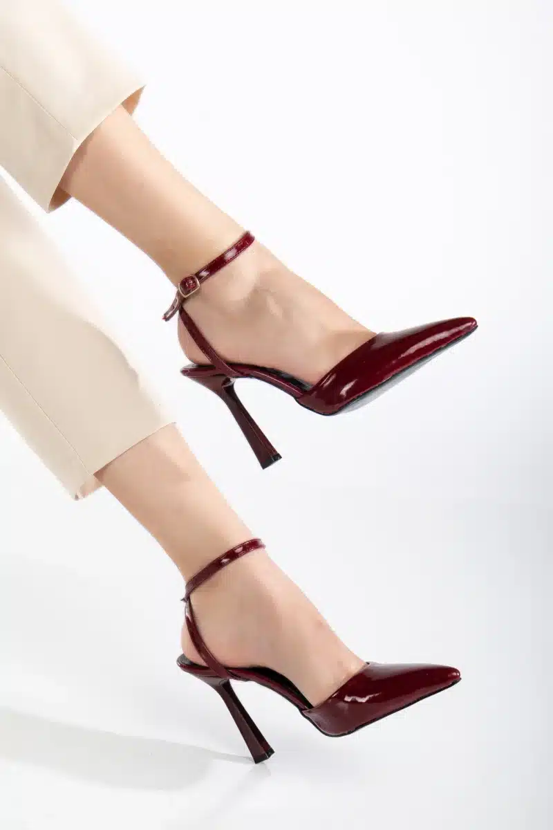 Eleganza Desenli Suni Deri Topuklu Ayakkabı - 10 cm - Görsel 5