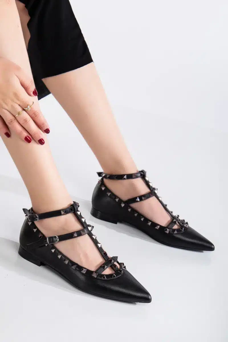Valeria Studs Zımbalı Düz Sivri Burun Ayakkabı - Görsel 18