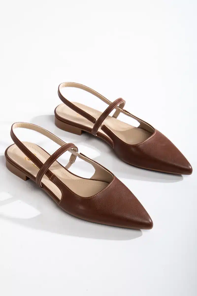 Serena Slingback Düz Desenli Sivri Burun Ayakkabı - Görsel 5
