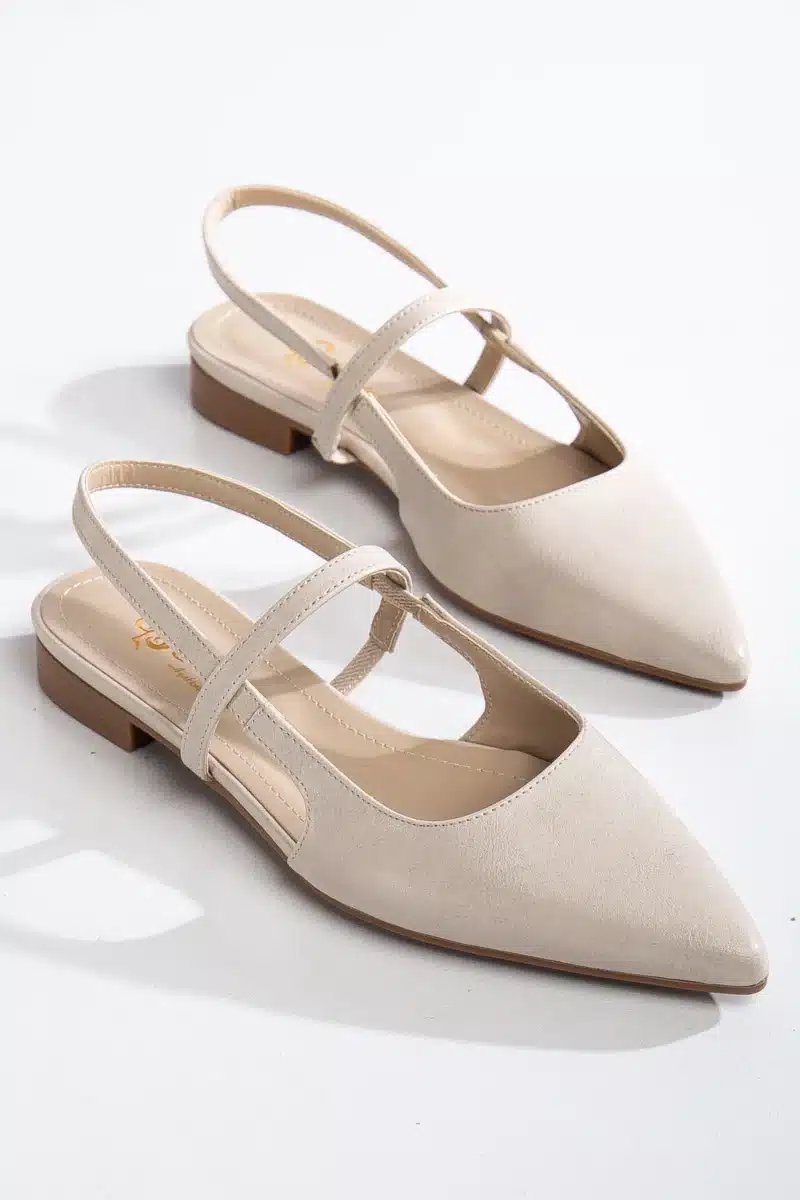 Serena Slingback Düz Desenli Sivri Burun Ayakkabı - Görsel 13