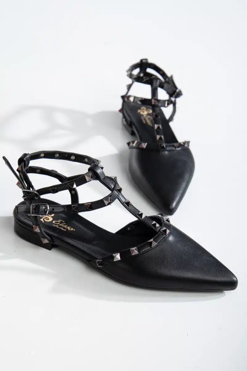 Ms. Sugar Shoes Zımbalı T-Strap Babet – Sivri Burun - Görsel 19
