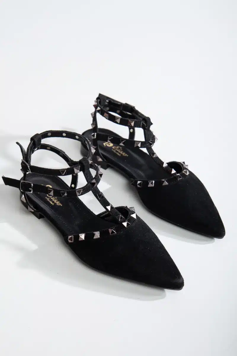 Ms. Sugar Shoes Zımbalı T-Strap Babet – Sivri Burun - Görsel 31