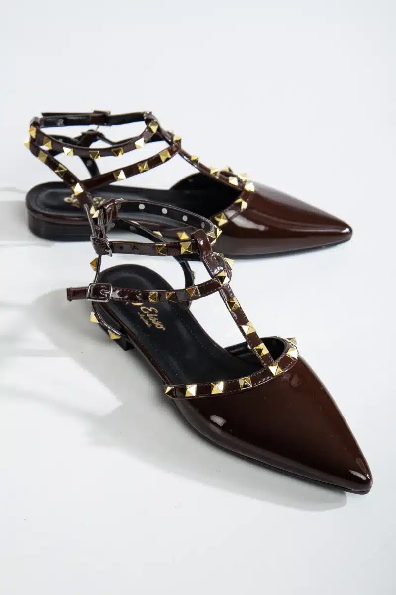 Ms. Sugar Shoes Zımbalı T-Strap Babet – Sivri Burun - Görsel 39