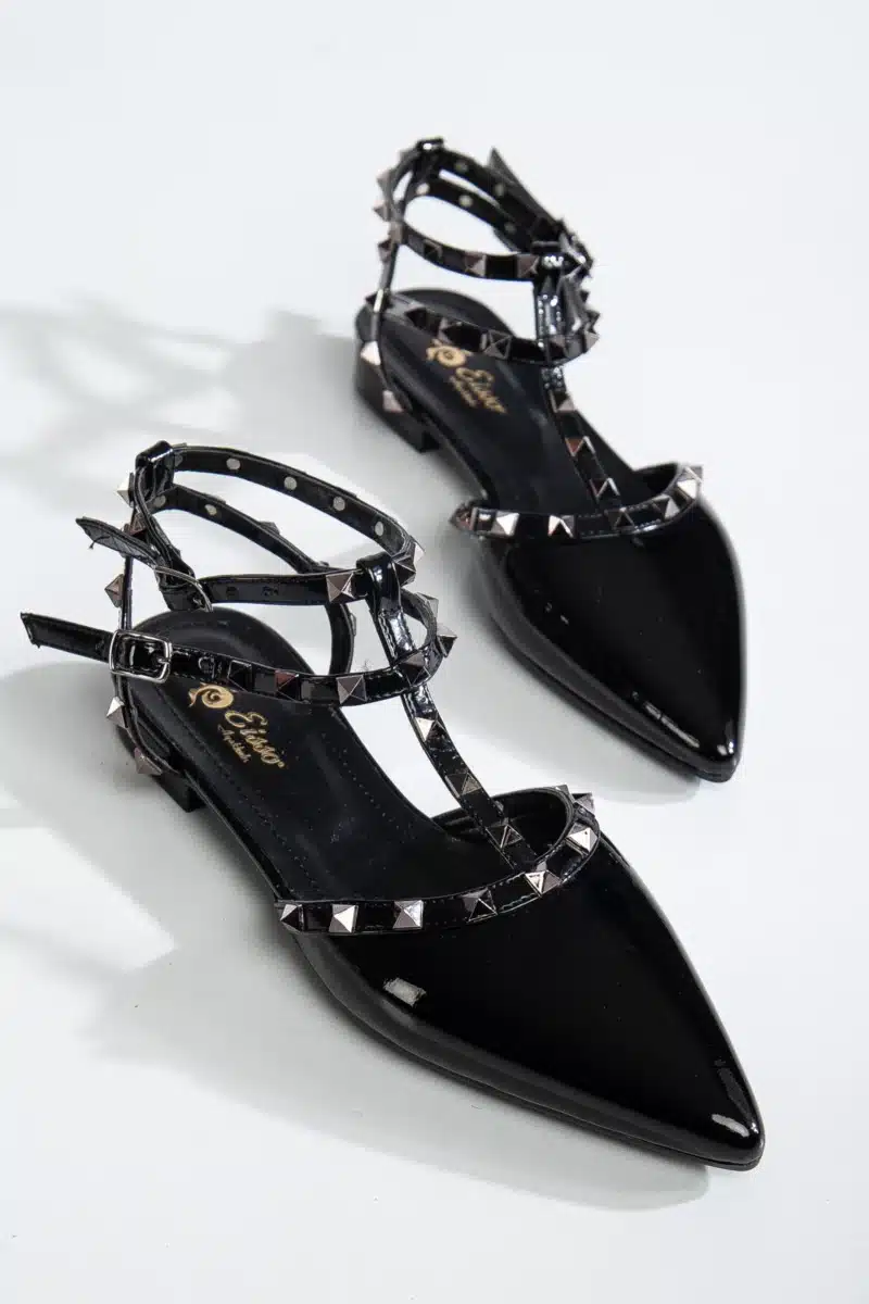Ms. Sugar Shoes Zımbalı T-Strap Babet – Sivri Burun - Görsel 23