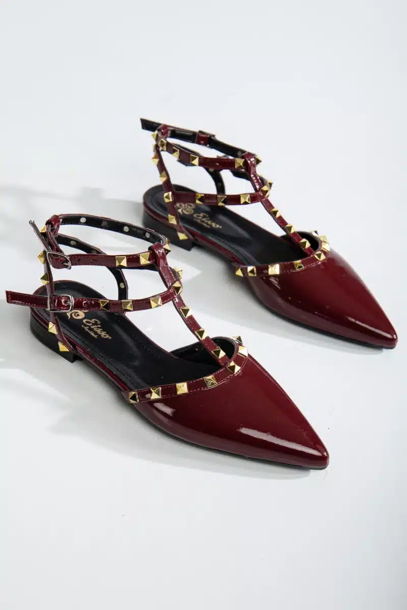Ms. Sugar Shoes Zımbalı T-Strap Babet – Sivri Burun - Görsel 27