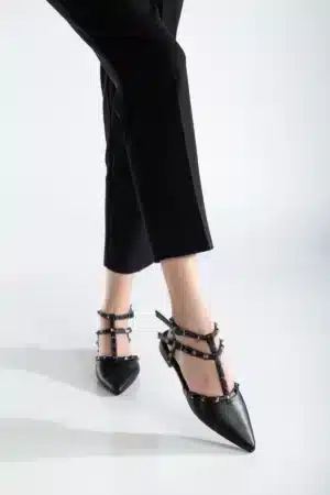 Ms. Sugar Shoes Zımbalı T-Strap Babet – Sivri Burun - Görsel 21
