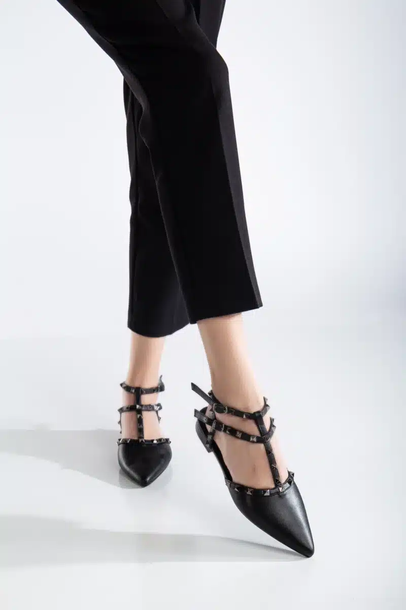 Ms. Sugar Shoes Zımbalı T-Strap Babet – Sivri Burun - Görsel 21