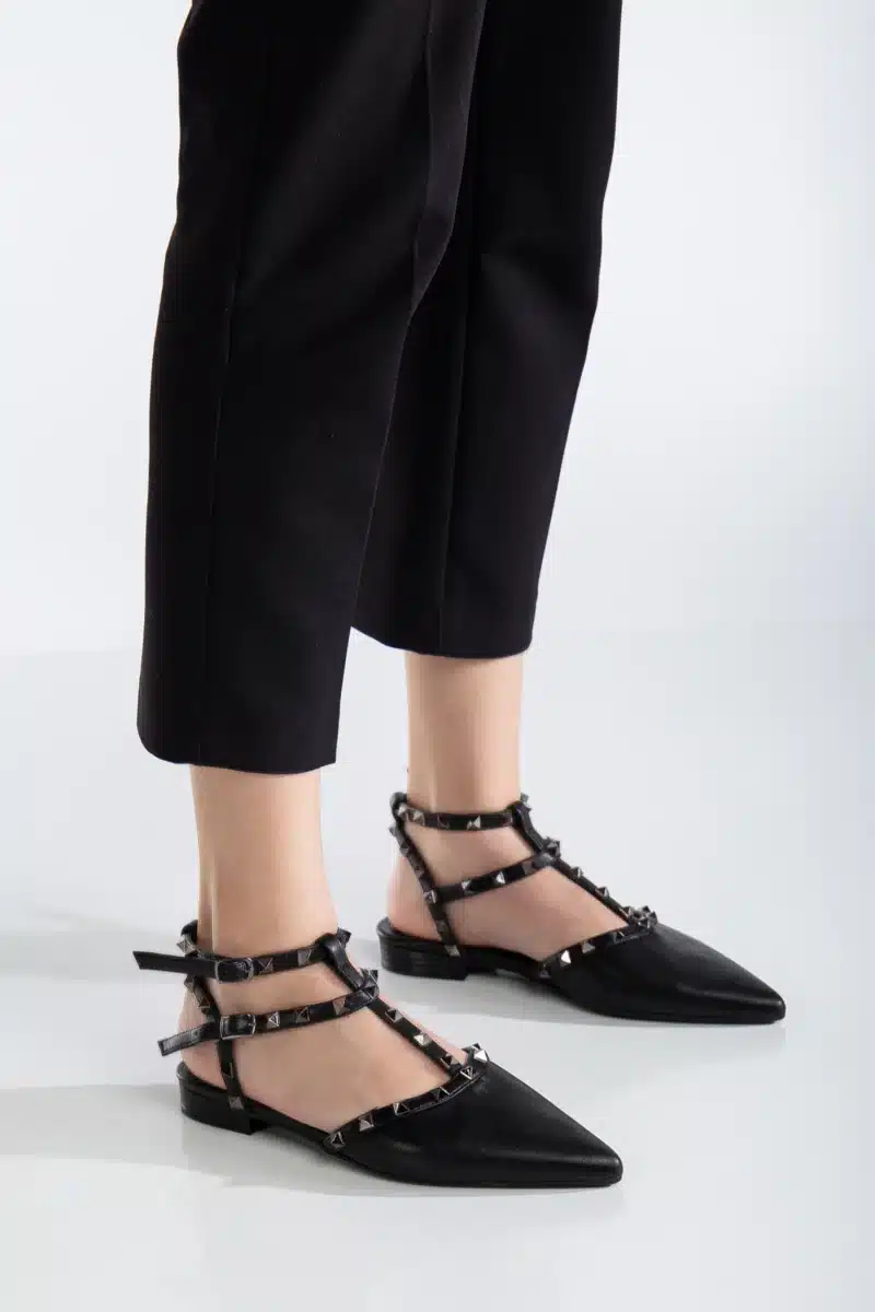 Ms. Sugar Shoes Zımbalı T-Strap Babet – Sivri Burun - Görsel 22
