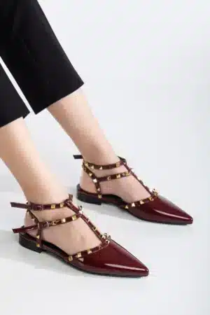 Ms. Sugar Shoes Zımbalı T-Strap Babet – Sivri Burun - Görsel 28