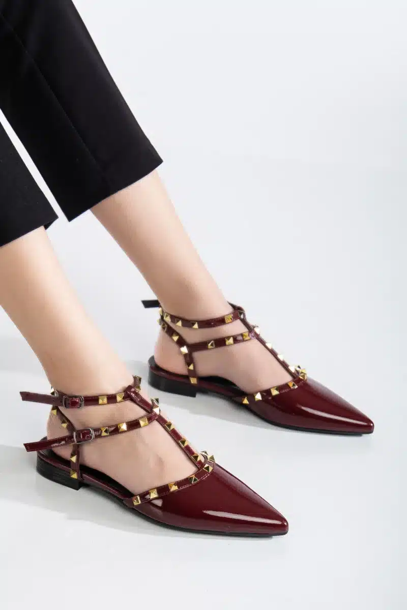 Ms. Sugar Shoes Zımbalı T-Strap Babet – Sivri Burun - Görsel 28