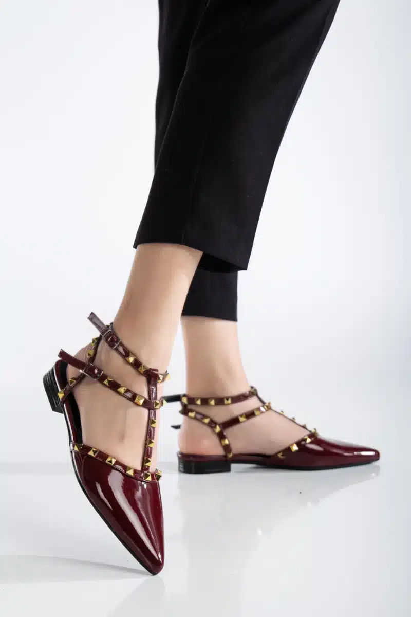 Ms. Sugar Shoes Zımbalı T-Strap Babet – Sivri Burun - Görsel 29