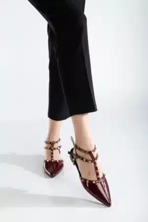 Ms. Sugar Shoes Zımbalı T-Strap Babet – Sivri Burun - Görsel 30
