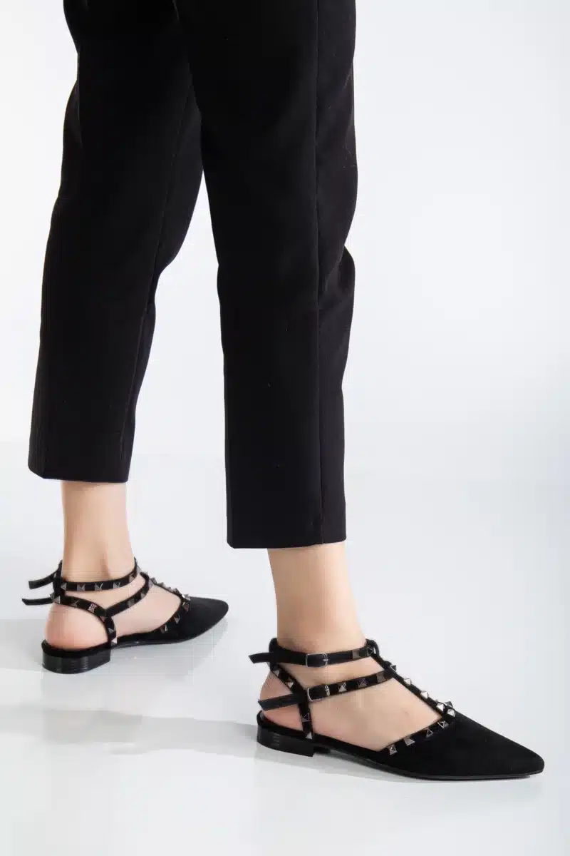 Ms. Sugar Shoes Zımbalı T-Strap Babet – Sivri Burun - Görsel 33