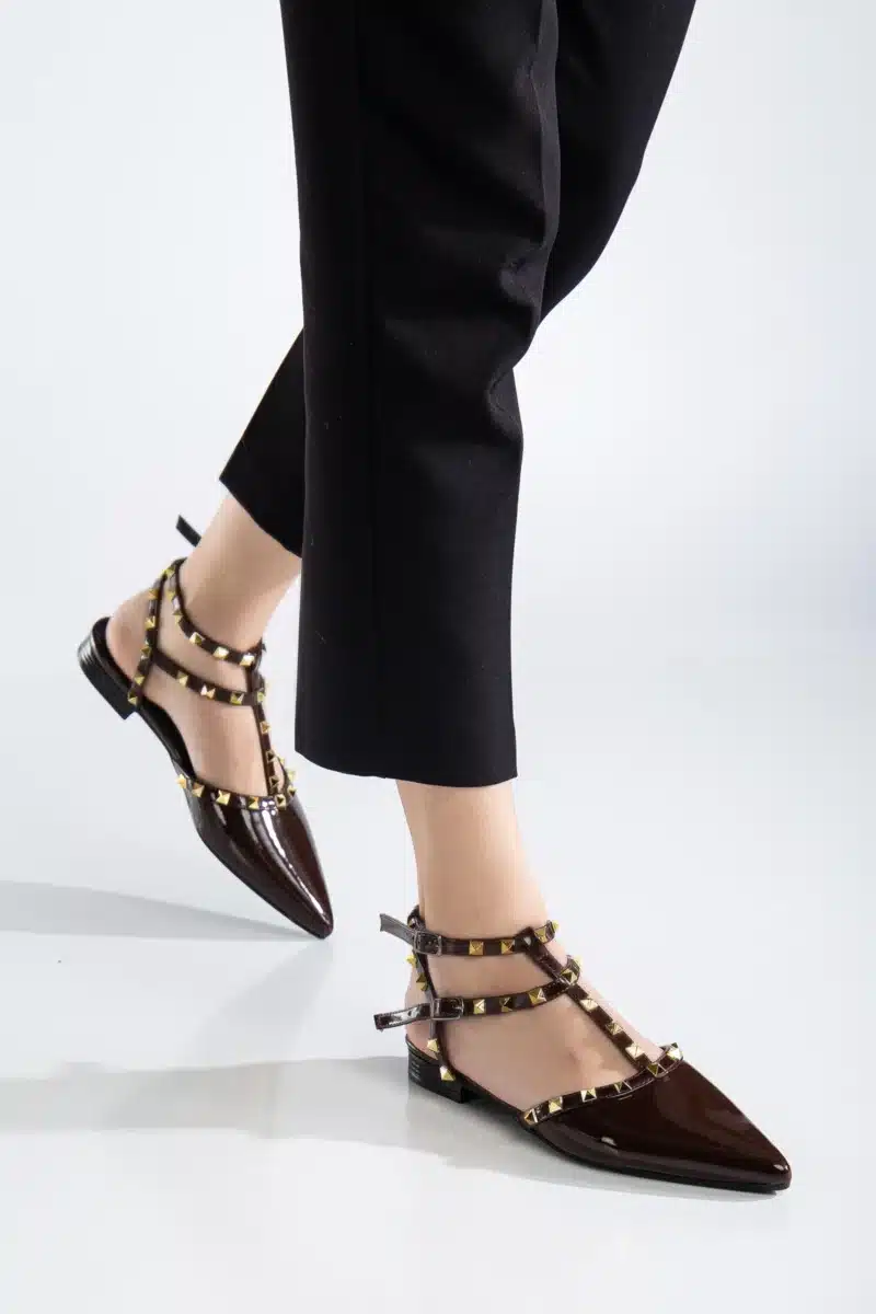 Ms. Sugar Shoes Zımbalı T-Strap Babet – Sivri Burun - Görsel 42