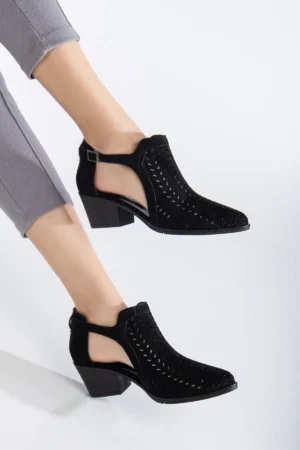 Ms. Sugar Shoes Yazlık Delikli Kalın Topuklu Ayakkabı - Görsel 12