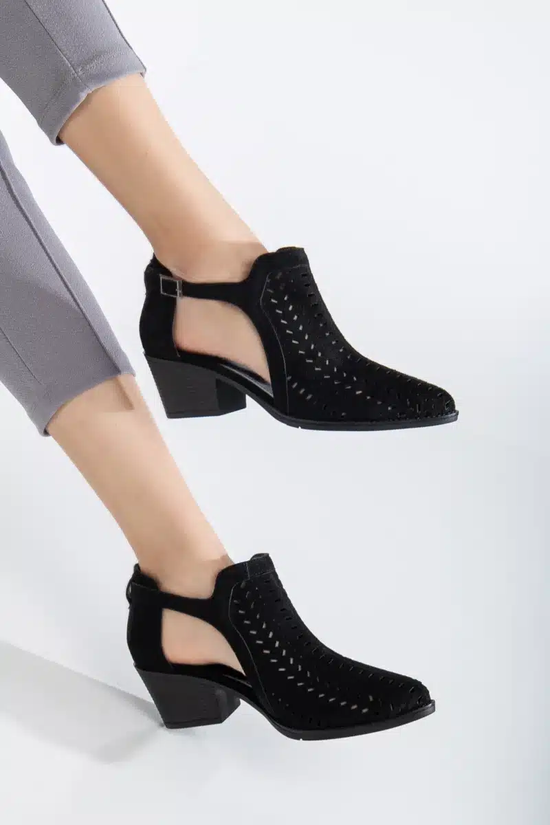 Ms. Sugar Shoes Yazlık Delikli Kalın Topuklu Ayakkabı - Görsel 12