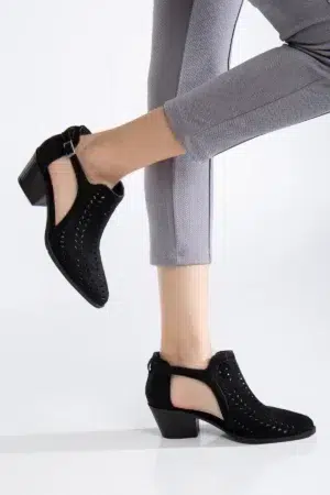 Ms. Sugar Shoes Yazlık Delikli Kalın Topuklu Ayakkabı - Görsel 14