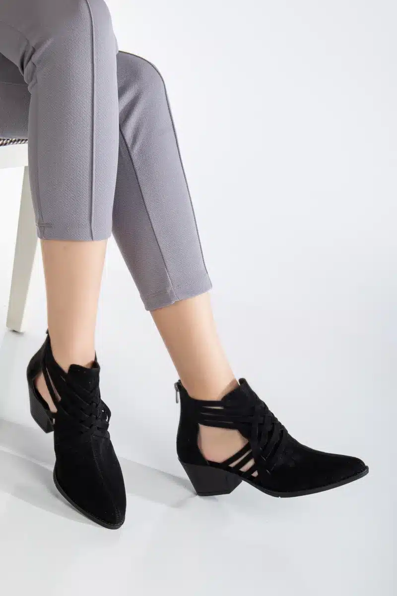 Ms. Sugar Shoes Çapraz Bant Detaylı Yazlık Kalın Topuklu Ayakkabı - Görsel 4