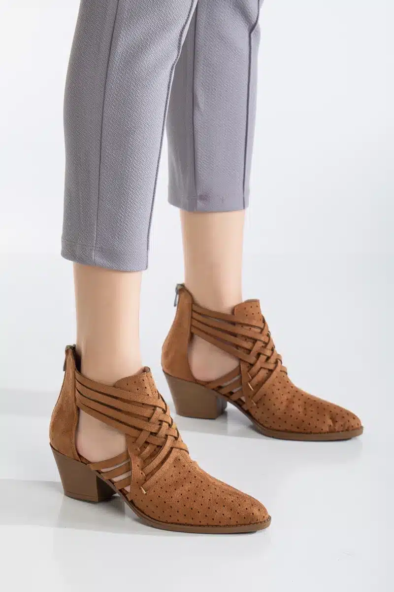 Ms. Sugar Shoes Çapraz Bant Detaylı Yazlık Kalın Topuklu Ayakkabı - Görsel 13