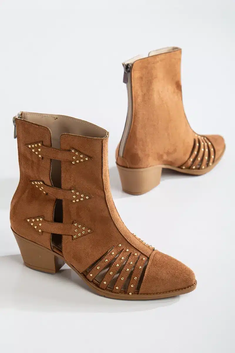 Ms. Sugar Shoes Zımbalı Delikli Topuklu Yazlık Bot - Görsel 7