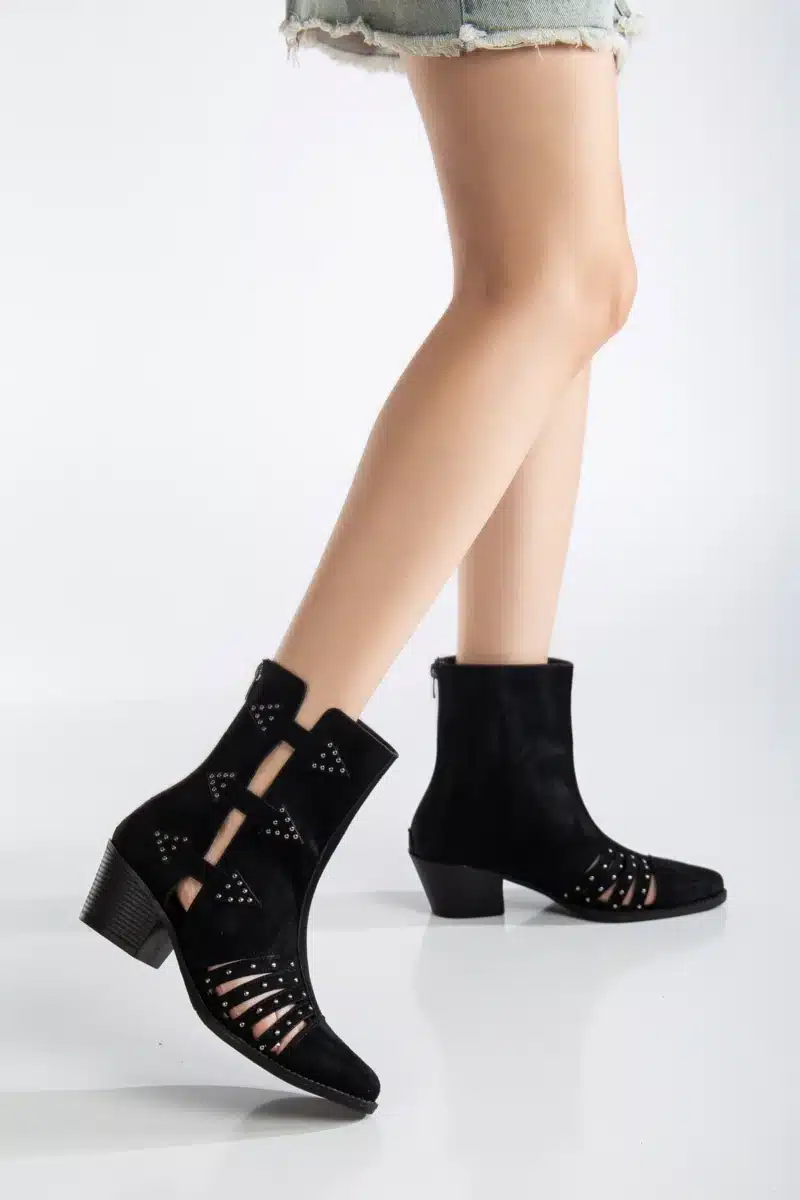 Ms. Sugar Shoes Zımbalı Delikli Topuklu Yazlık Bot - Görsel 5