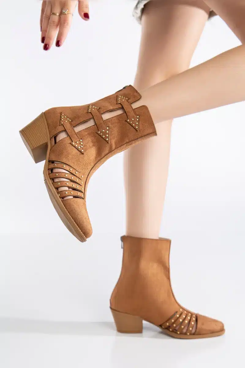 Ms. Sugar Shoes Zımbalı Delikli Topuklu Yazlık Bot - Görsel 10